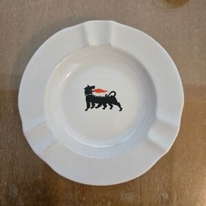 Eni Six Legged Dog Ashtray Ceramic Italian Advertising Collectible Retro